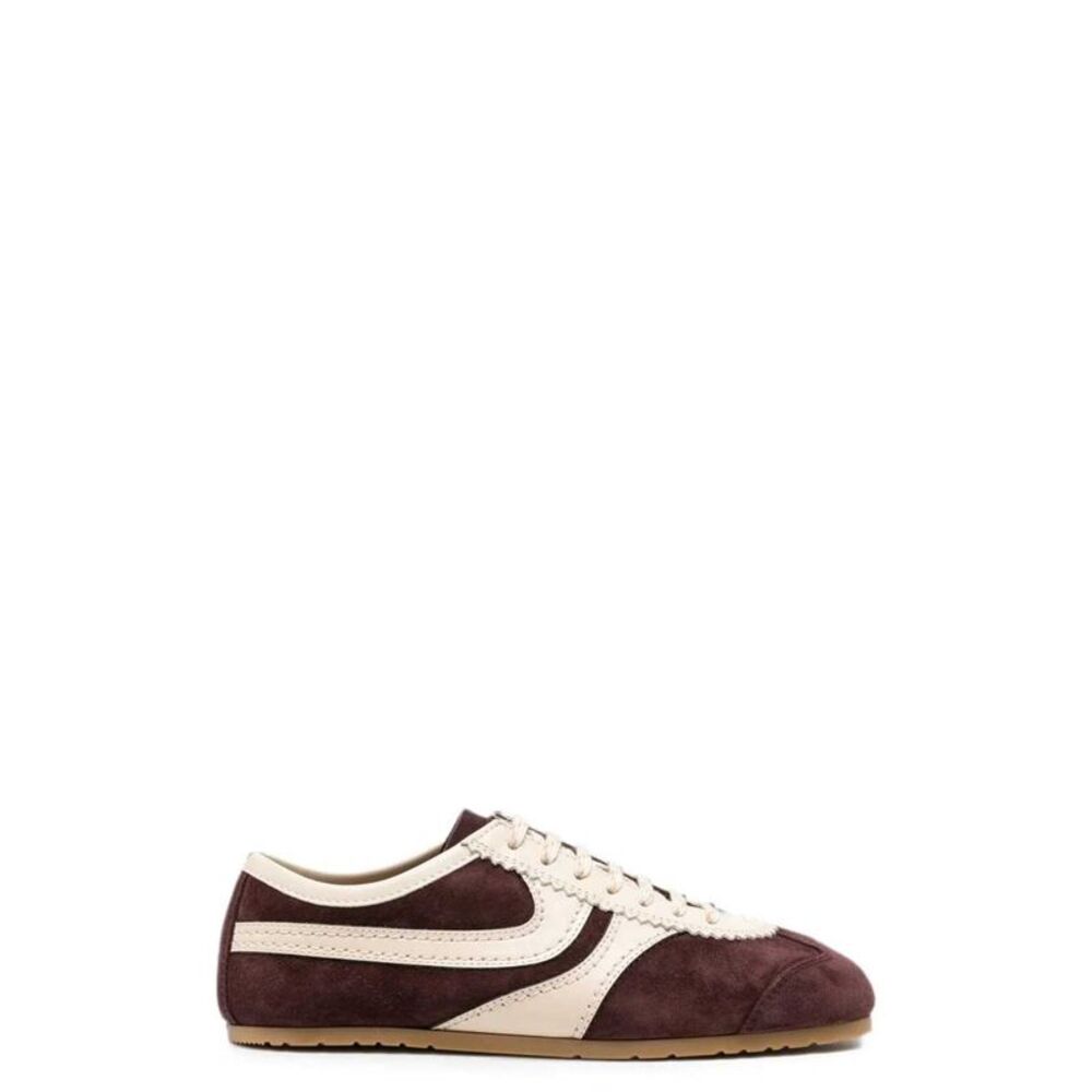 Dries Van Noten Women Purple Leather Panelled Sneakers